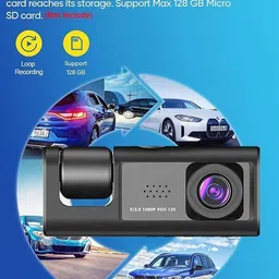 gonama Universal Dash Cam 3 Channel Front and Rear Inside Dash Camera for Cars SG139 Universal Dash Cam 3 Channel Front and Rear Inside Dash Camera for Cars SG139 Parking Sensor image 2