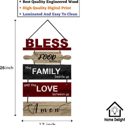 home delight Bless the Food Before us Signs Wooden Wall Hanging Home Decoration | Gift Items image 5