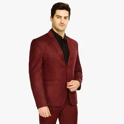 fivefeb Men Solid Single Breasted Formal Blazer image 3