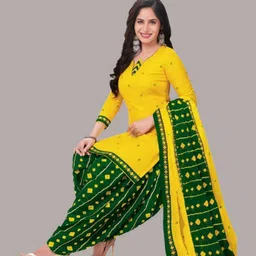 ayka clothings Unstitched Crepe Salwar Suit Material Floral Print-picture-22