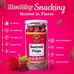 Dhanigreens Organics Salty Beetroot Chips Cream & Onion Flavour Healthy Snacks 150gm (Pack of 2)| Gluten Free, Baked, Munchies, Dietary Fiber, Transfat Free | Rich in Nutrients | Protein Snack image 3