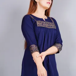 angarkha Casual Regular Sleeves Printed Women Blue Top-picture-16