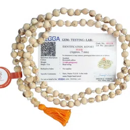 Certified Tulsi Mala for Neck Wearing and Japa Puja, 100% Original 108+1 Nos Tulasi Rosary Beads, Size 7 mm Color Brown for Men and Women Wood Chain-image-33