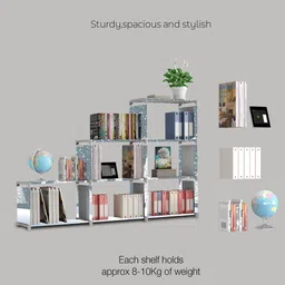 imperial fur 18 Layer Portable Book Shelf Rack | Space-Saving Book Stand for Home & Office Metal Open Book Shelf image 2