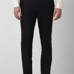 peter england Men Slim Fit Black Polyester Trousers-picture-10