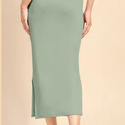 Trendmalls P02-SteelGreen Lycra Blend Petticoat image 2