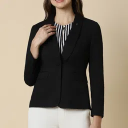Women Solid Single Breasted Formal Blazer-image-18