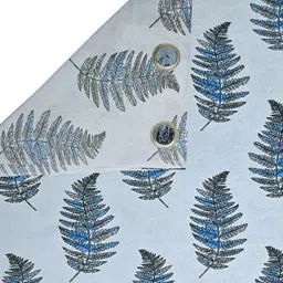 Blue Floral Polyester 9 Ft Semisheer Eyelet Door Curtains (Set of 2) by Cortina image 2