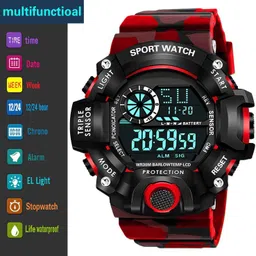 zyla µ Smile ¥ B20562N Black Dial Red Strap Sports Day and Date Kids Digital Watch - For Men Ultimate Expensive 2025 Classic Look Best Present Surprise Return Gift Boys image 3