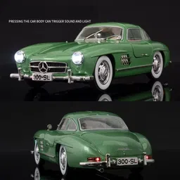 zuuluzrs 1:24 Marcedees Benz 300SL Diecast Metal Pull Back Car with 4 Openable Doors image 4