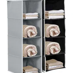 joyecrafts 4 shelf Closet Organizer For Wardrobe|Non-woven Hanging Shelf For clothes Closet Organizer-picture-17