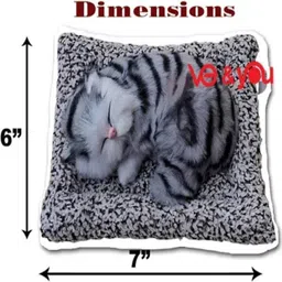 sainathsell Sleeping Cat Soft Toys with Sound for Car Dashboard,Office Desk,Home Decor item Decorative Showpiece - 18 cm image 2