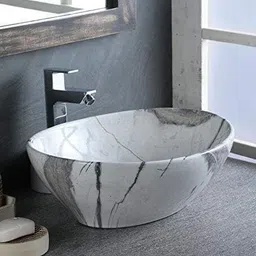 bassino Wash Basin Oval-BTT-565-OffWhite Counter Top image 3