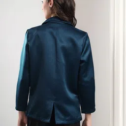 kotty Women Solid Mandarin Casual Blazer image 5