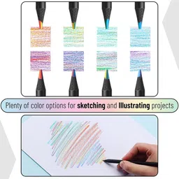 lifera Rainbow pencil pack of 12 pencils with sharpner Pencil image 4