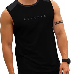rmlkn Men Printed Round Neck Polyester Black T-Shirt-picture-17