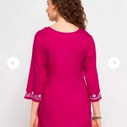 crown king garments Women Embroidered Pure Cotton Straight Kurta image 2