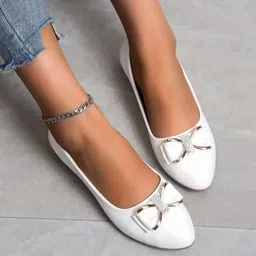 kliev paris FASHIONABLE WOMEN'S FLAT BELLIES WITH BOWKNOT BUCKLE, COMFORTABLE AND CASUAL Bellies For Women image 1
