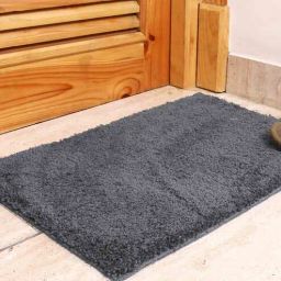 luxe home international Grey Solid Polyester 5 x 3 Inches Anti Skid Door Mat-picture-28