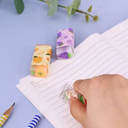 kopikalam Fruits Scented Erasers | Colorful Cute Pencil Erasers for Kids, Students Non-Toxic Eraser image 2