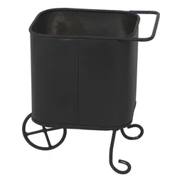 amaya decors Black Square Snacks Platter with Wheels image 5