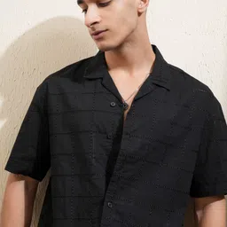 highlander Men Relaxed Fit Fit Self Design Spread Collar Casual Shirt-picture-11