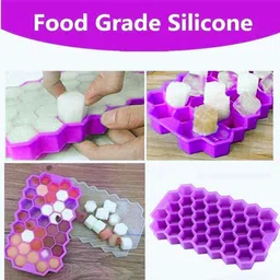 anjaniputra Silicone 37 Cavity Ice Cube Mould Maker Multicolor Silicone Ice Cube Tray image 3
