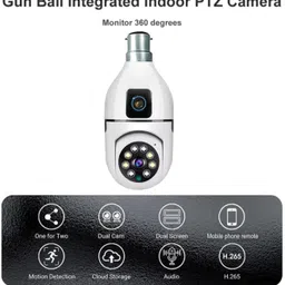 FEERO Light Bulb, Dual Lens WiFi Outdoor, Smart 360° Motion Detection Spy Camera image 2