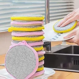 MultiPurpose 2 in 1 Double Side Wire Dish Cloth Dishwashing Sponge Dish Scrubber Stainless Steel Scrub, Sponge Wipe, Scrub Sponge, Scrub Pad-image-54