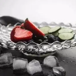 dulariya Crystal Glass Bubble Fruit Bowl Plate Serving Tray 24.5 cm, Pack of 1 Tray image 4