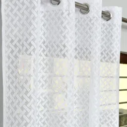 kiara creations 213 cm (7 ft) Door Net Transparent Curtain (Pack Of 2)-picture-23
