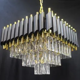 baslash Modern Crystal Square Black-Gold_400mm Chandelier Pendant Ceiling Light Fixture Chandelier Ceiling Lamp-picture-29