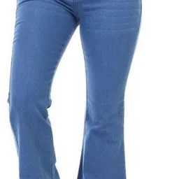 Women Boot-Leg High Rise Blue Jeans-image-0