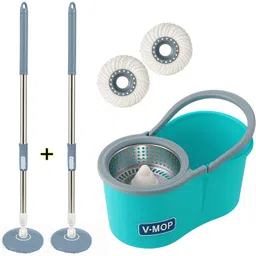 v-mop Premium Classic Spin Bucket Mop With 2 Refills (( 6 Months Warranty on Rod )) Mop Set-picture-48