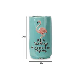 gaia Turquoise Ceramic Be A Flamingo Table Vase image 5