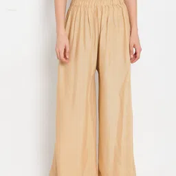 go gazab Women Regular Fit Gold Viscose Rayon Trousers-picture-16