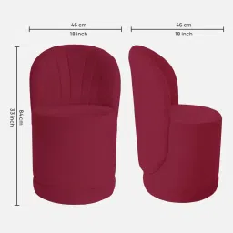 cozy home decor Bloom Suede Dining Chair in Red Colour image 2