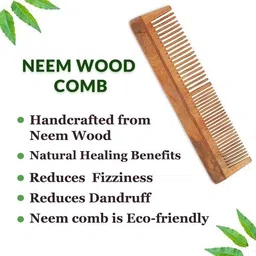 averx Kacchi Neem Wood Comb - Natural Haircare Infused with Neem Oil & Herbal Extracts image 3