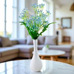 Baby’s Breath with Surahi Vase | 5Pcs Light Blue Gypsophila Décor Artificial Plant with Pot-image-46