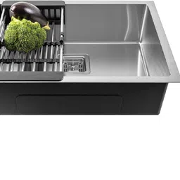 rossil 304 HANDMADE sound proof KITCHEN SINK HEAVY-DUTY PREMIUM QUALITY CHROME MATT FINISH (24"×18"×10") SILVER WEIGHT 8KG Premium quality Single bowl handmade kitchen sink 304 HANDMADE KITCHEN SINK HEAVY-DUTY PREMIUM QUALITY CHROME MATT FINISH (24"×18"×10") SILVER WEIGHT 8KG sound proof Vessel Sink (Silver) Vessel Sink-picture-24