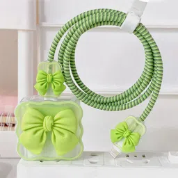 VAPRIF iPhone Charger Case For 18W/20W | Cute Silicon Bow Knot | Sprial Cable Protector Cable Protector-picture-19