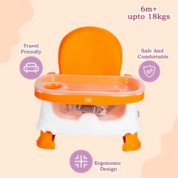 meemee Foldable Booster Seat with Feeding Tray (Orange) image 2