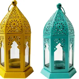 designer international Blue, Yellow Iron Hanging Lantern-picture-41