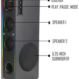 Qcluellu 214 =FG TOWER SPEAKER DJ Sound Stereo bass Built-in FM 80 W Bluetooth Tower Speaker image 3