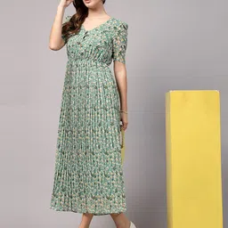 aayu Women Fit and Flare Multicolor Midi/Calf Length Dress image 4