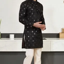 tasva fab Men Embroidered Cotton Blend Straight Kurta-picture-24