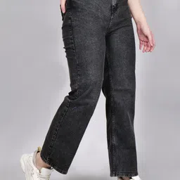 zxn clothing Women Boyfriend Mid Rise Black Jeans image 2