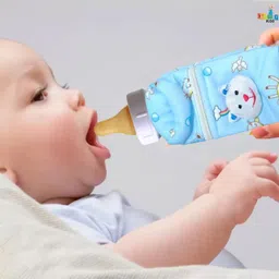 chinmay kids Soft Baby Feeding Bottle Cover | Zip Closure 240ml | Nursery Print (Pack of 2) image 4