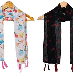stolevilla Printed Chiffon Women Multicolor Scarf, Stole, Fancy Scarf-picture-22