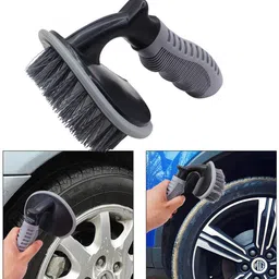 qnjl T-Type Car Tyre Cleaning Brush Scrubber with Antislip Handle Multi-Functional 250 g Wheel Tire Cleaner image 5